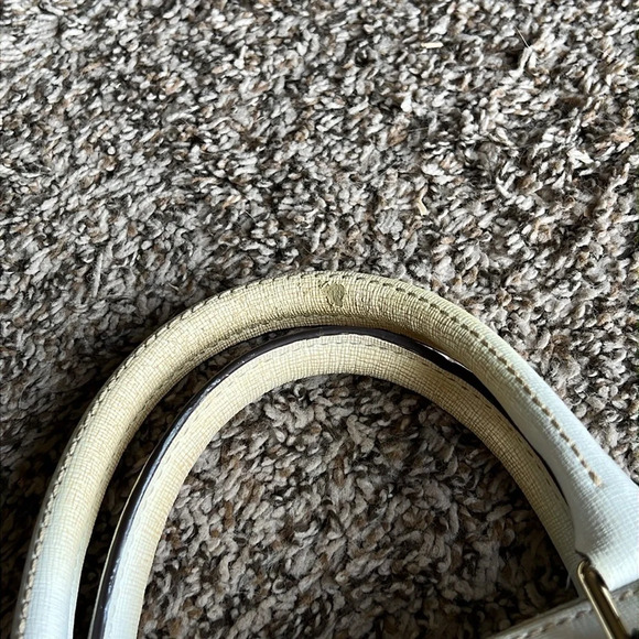 Dooney and Bourke White Saffiano Pebble Leather Satchel Zip Up - Picture 6 of 14